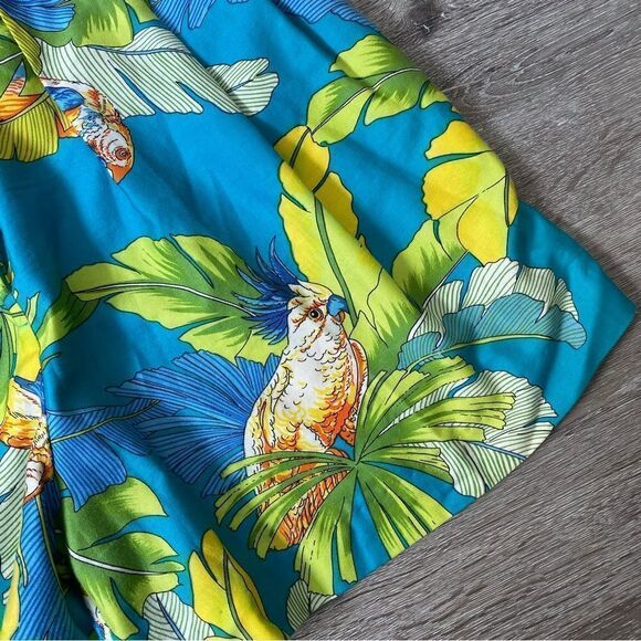 Vintage 80’s Tropical High Waist Cotton Shorts Paula Saker Pleated Pockets SZ 10 - Picture 11 of 15